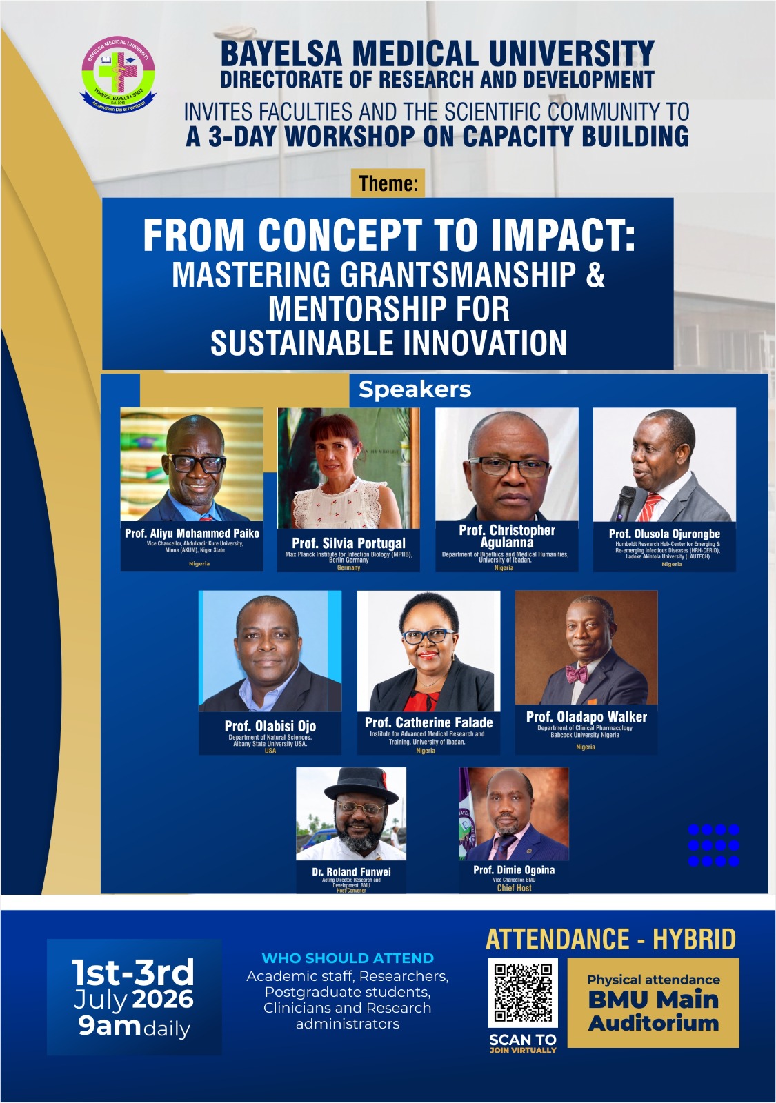 BMU IS TO HOST A 3-DAYS CAPACITY BUILDING WORKSHOP THEMED "FROM CONCEPT TO IMPACT: MASTERING GRANTSMANSHIP AND MENTORSHIP FOR SUSTAINABLE INNOVATION"